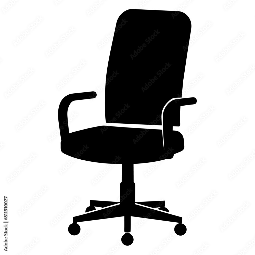 Office chair silhouette, black colour silhouette, white background Office chair silhouette, black colour silhouette, white background