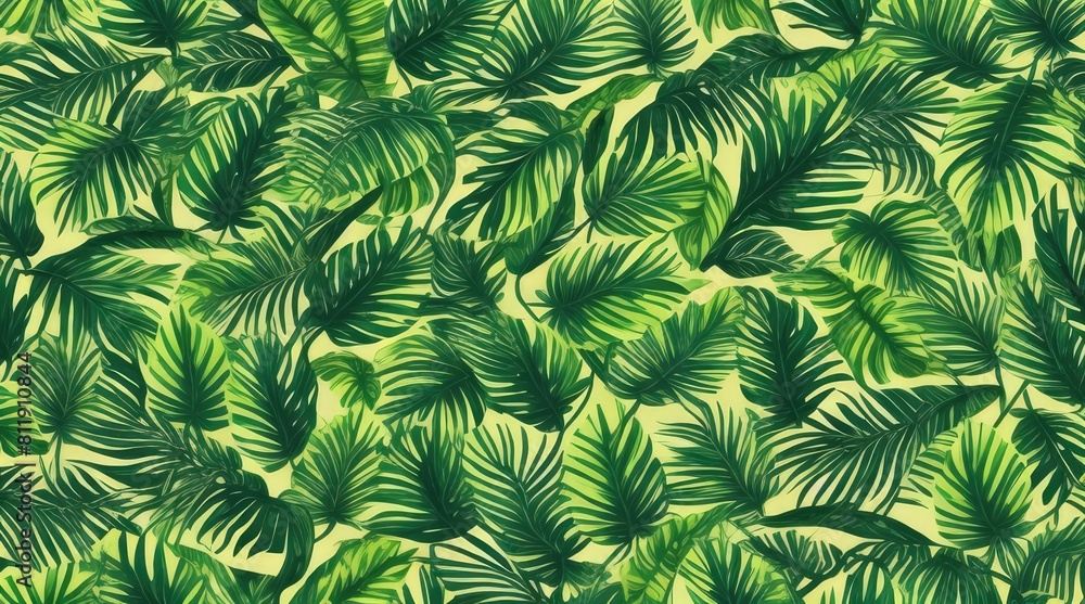 Tropical green leaves background Tropical green leaves background