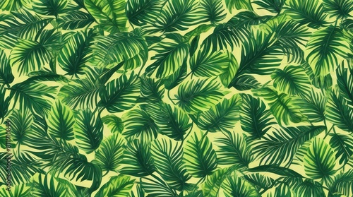 Tropical green leaves background