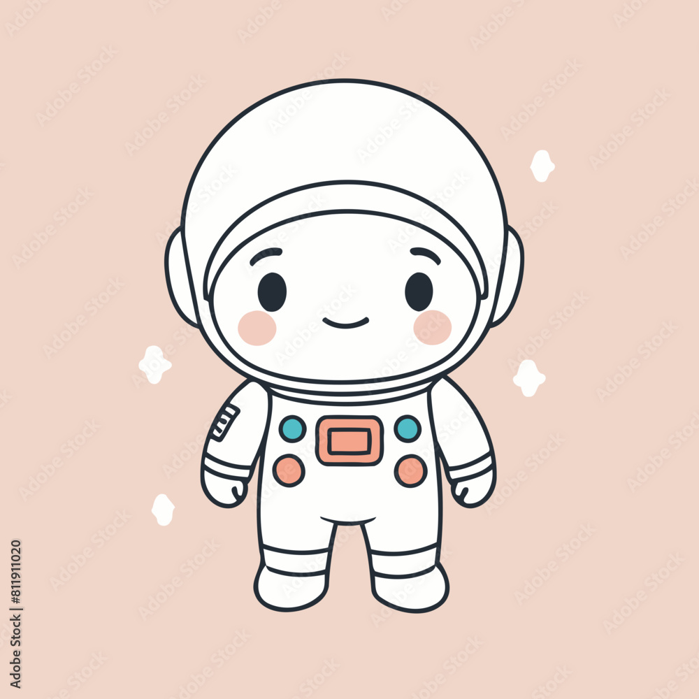 Cute Astronaut for toddlers story books vector illustration Cute Astronaut for toddlers story books vector illustration