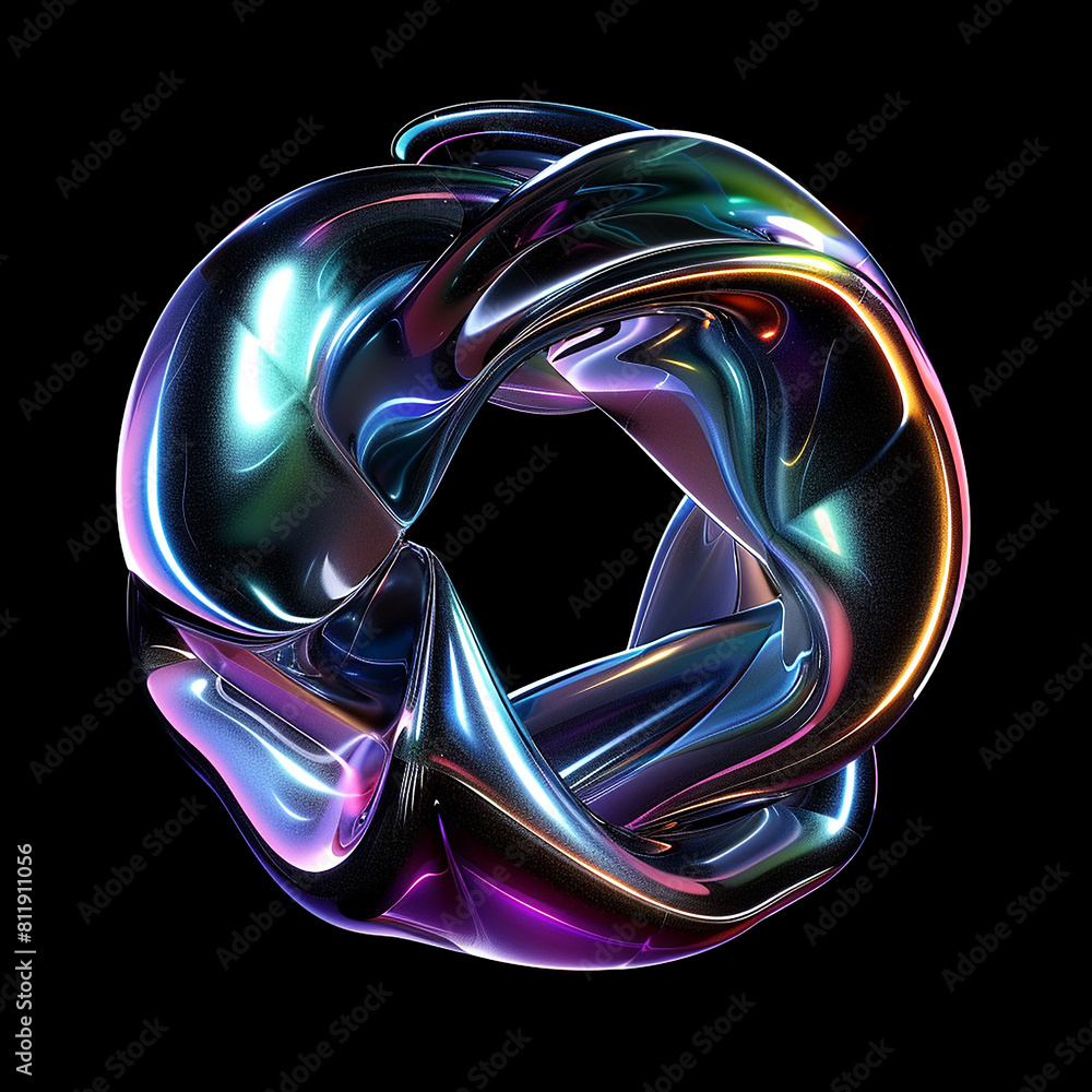 inflate 3d gradient freeform isolated in black background inflate 3d gradient freeform isolated in black background