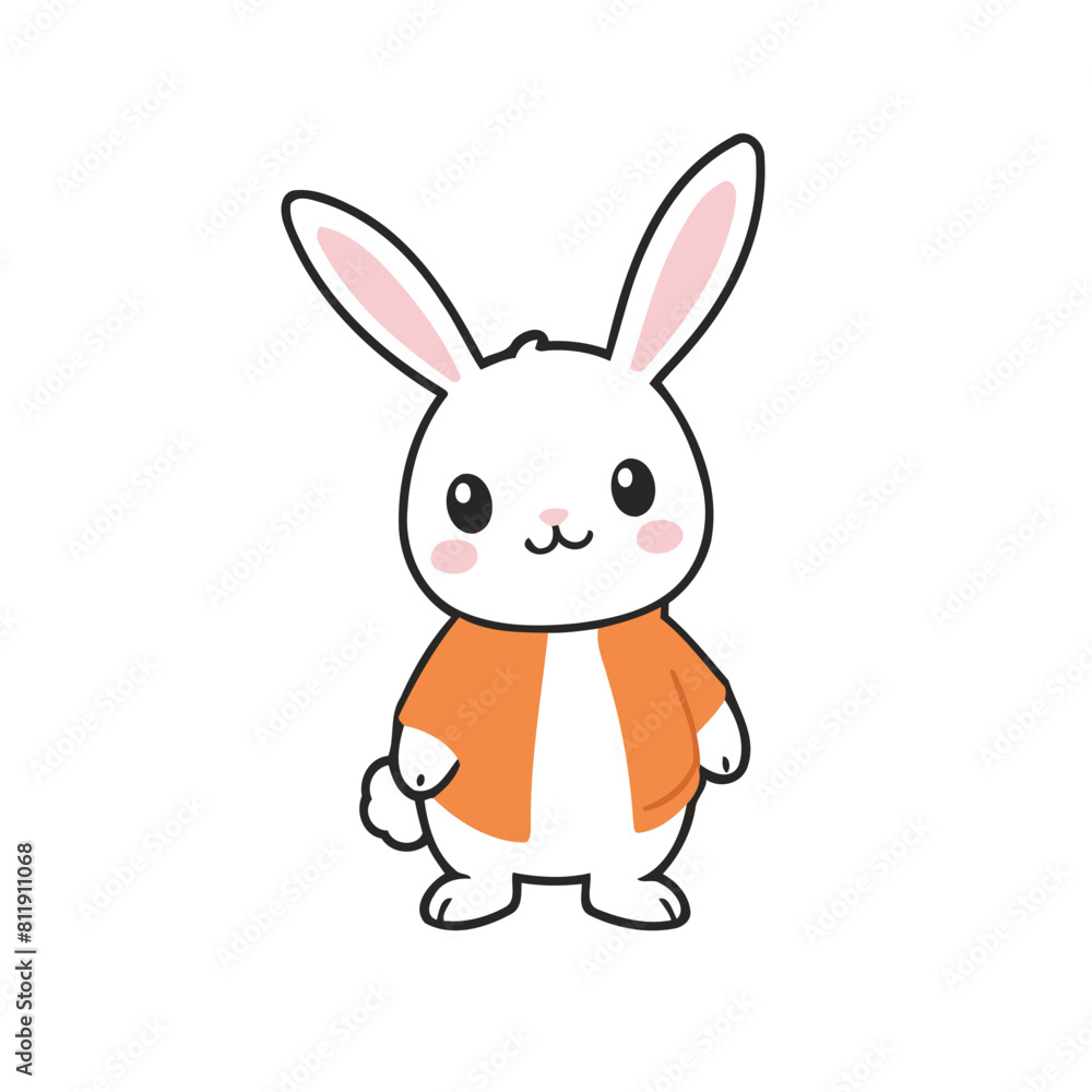 Cute vector illustration of a Rabbit for youngsters' imaginative stories Cute vector illustration of a Rabbit for youngsters' imaginative stories