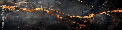 Dramatic Marble Texture with Striking Black and Gold Accents for Luxury Backgrounds or Design Elements photo