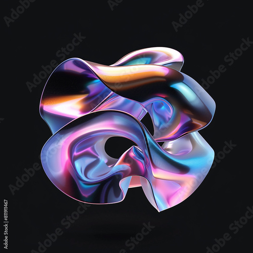 inflate 3d gradient freeform isolated in black background