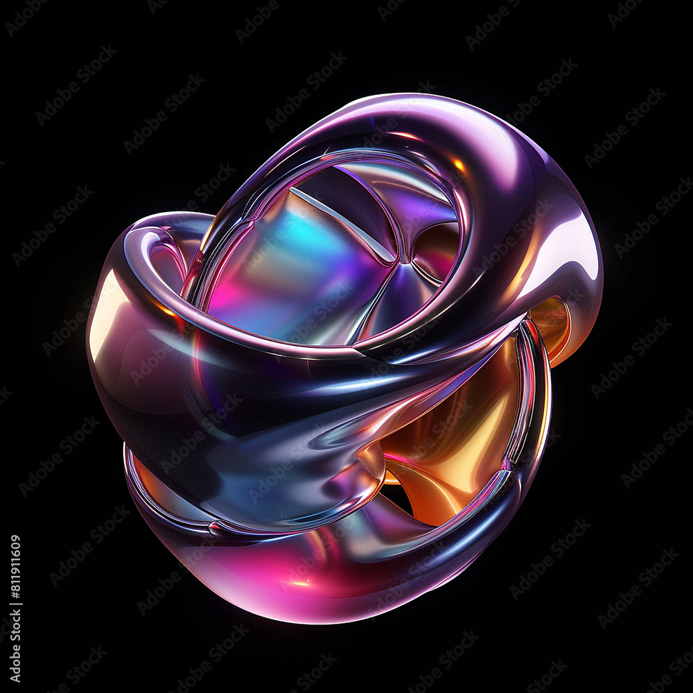 inflate 3d gradient freeform isolated in black background inflate 3d gradient freeform isolated in black background