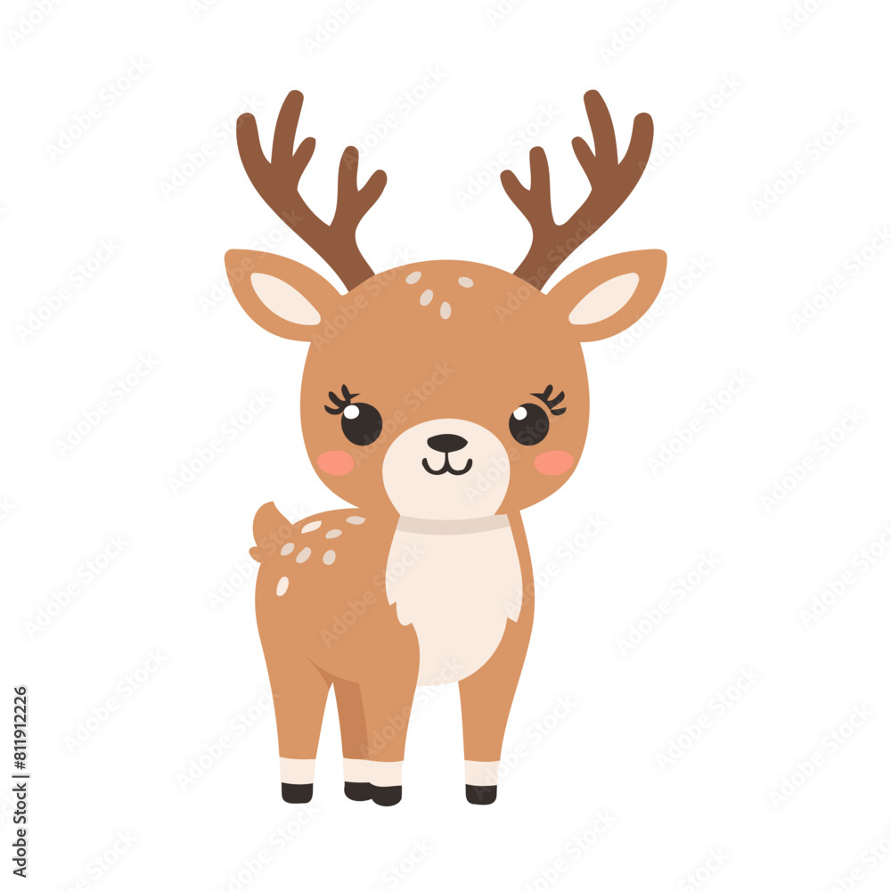 Cute vector illustration of a Deer for children story book Cute vector illustration of a Deer for children story book