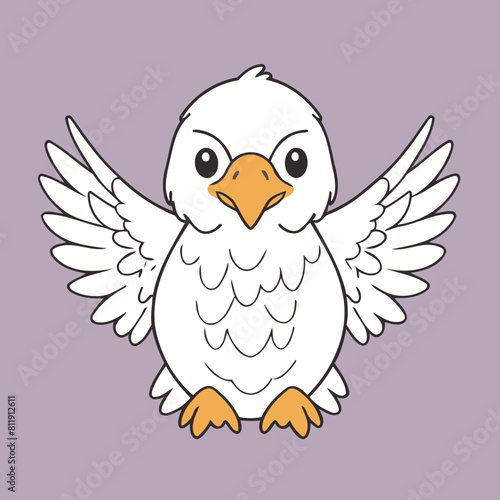 Cute vector illustration of a Eagle for youngsters' imaginative stories