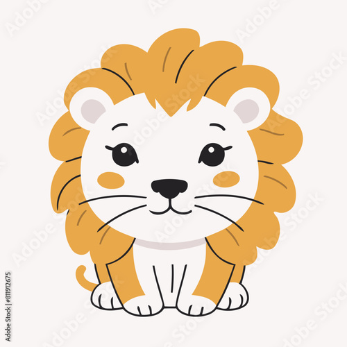 Vector illustration of a sweet Lion for youngsters' imaginative journeys