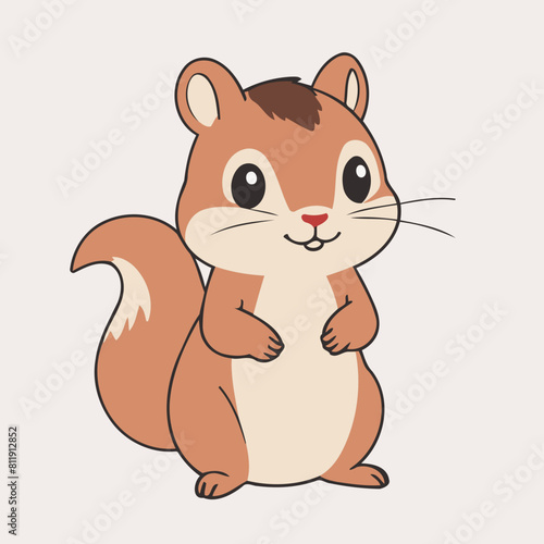 Cute Chipmunk for toddlers vector illustration