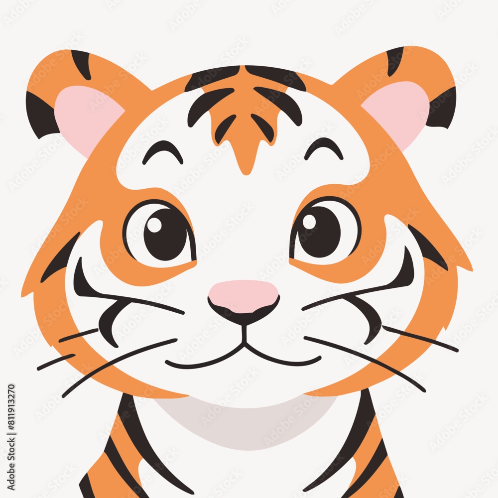 Obraz premium Cute Tiger for preschoolers' storybook vector illustration