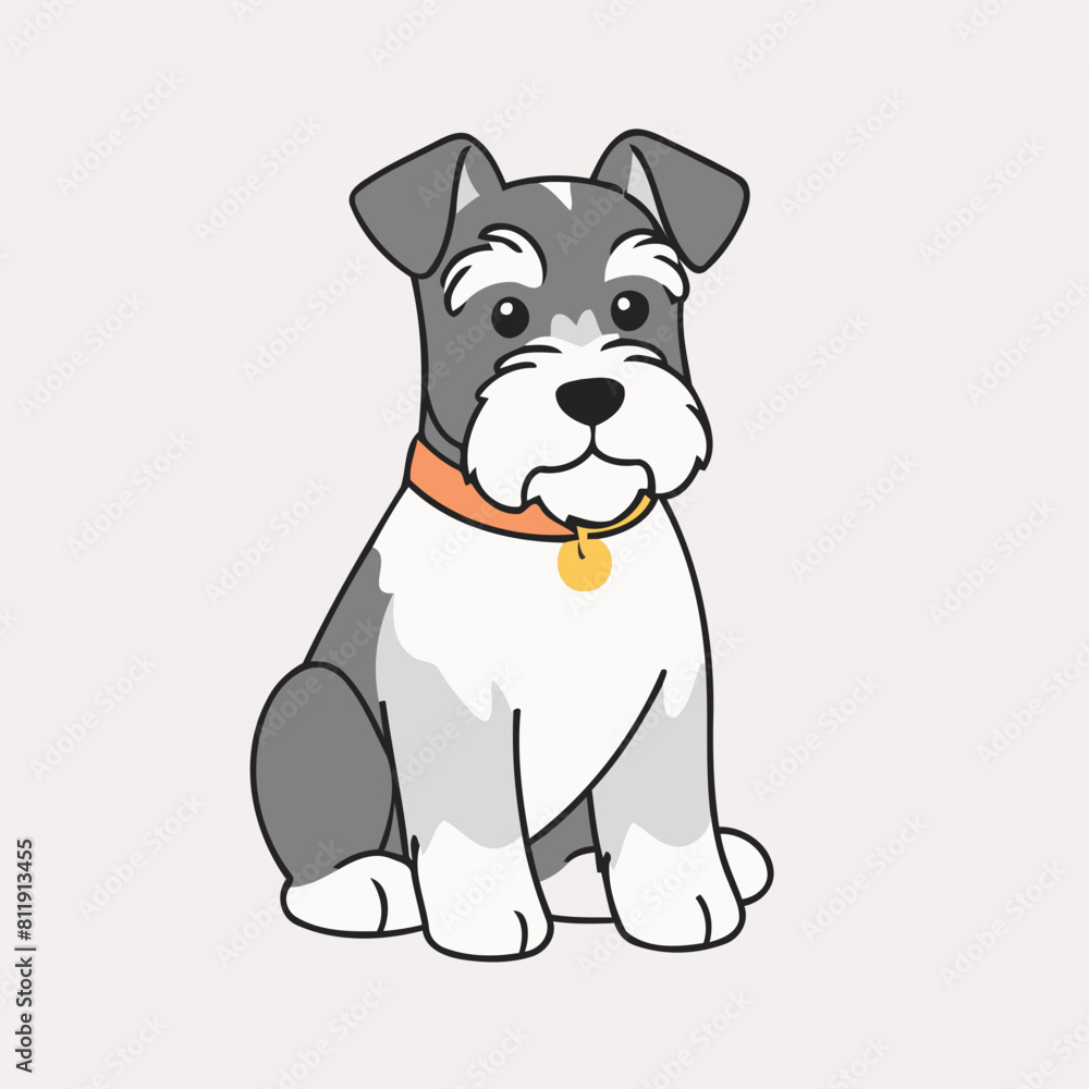 Fototapeta premium Cute Dog vector illustration for preschoolers' learning moments