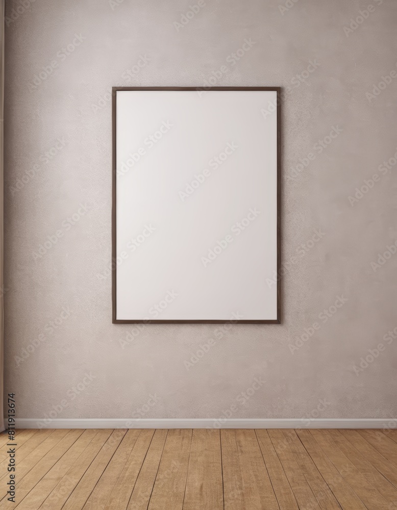 Minimalist Frame Mockup Hanging on a Stylish Wall in a Modern Apartment, Perfect for Displaying Artwork, Posters, or Photography Minimalist Frame Mockup Hanging on a Stylish Wall in a Modern Apartment, Perfect for Displaying Artwork, Posters, or Photography