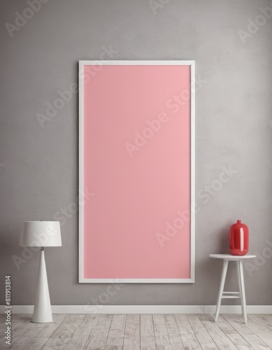 Minimalist Frame Mockup Hanging on a Stylish Wall in a Modern Apartment  Perfect for Displaying Artwork  Posters  or Photography