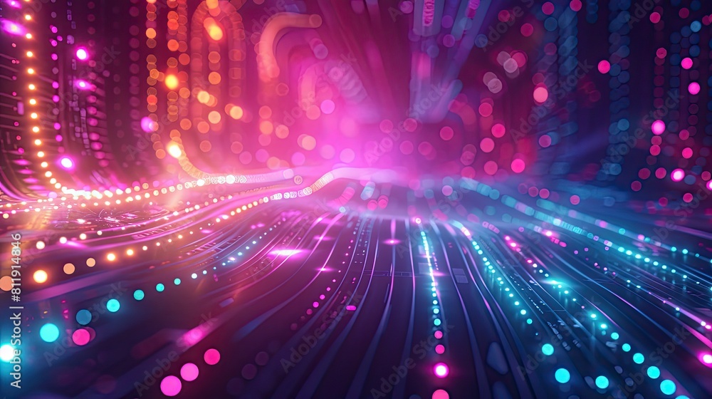 technology innovation concept featuring interconnected circuits and vibrant light trails technology innovation concept featuring interconnected circuits and vibrant light trails
