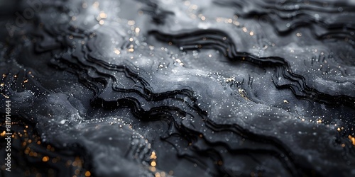 Dramatic and Mesmerizing Black Marble Texture with Flowing Liquid Patterns and Waves of Light
