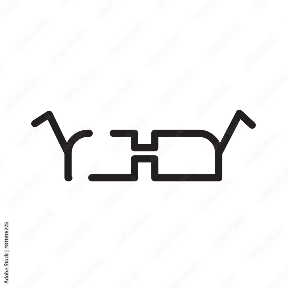 Accseoris Beauty Glasses Line Icon Accseoris Beauty Glasses Line Icon