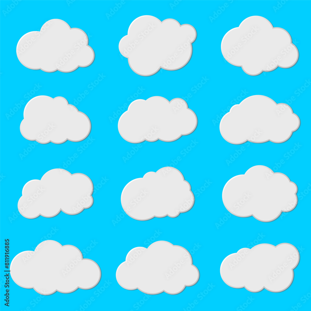 cartoon clouds in a flat style2 cartoon clouds in a flat style2