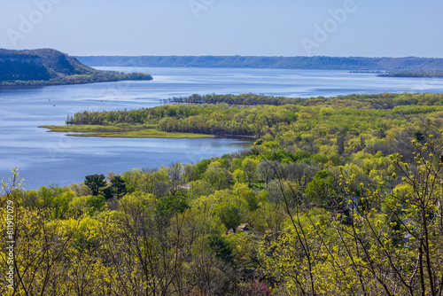 A Scenic View Of The Mississippi River In Spring