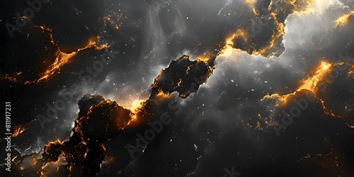 Dramatic Celestial Explosion in Fiery Cosmic Inferno © prasong.