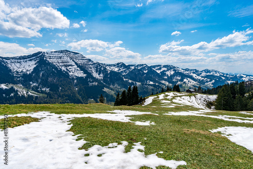 Beautiful panoramic circular hiking trail to the Denneberg at the Nagelfluhkette near Oberstaufen Steibis photo