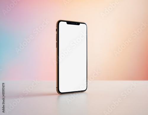 Modern Smartphone Mockup in Hand, Displaying Blank Screen for App, Website, or Social Media Content