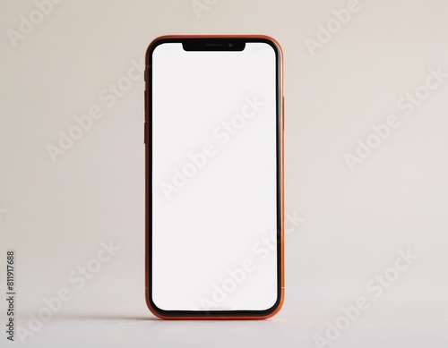 Modern Smartphone Mockup in Hand, Displaying Blank Screen for App, Website, or Social Media Content