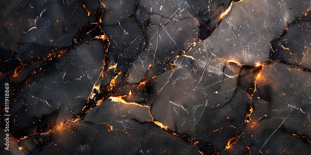 Fototapeta premium Striking Black Marble Backdrop with Intricate Textured Patterns and Veins for Premium Digital Designs and Artwork