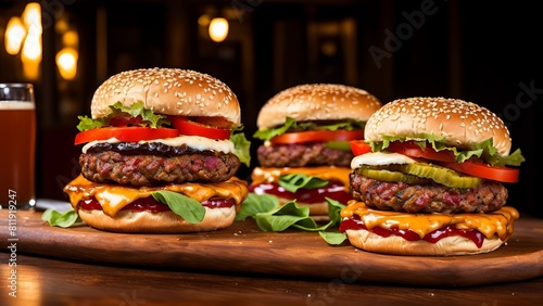 SmokeShack Burger from Shake Shack, featuring a single beef patty with applewood-smoked bacon, single cheder cheese slice, chopped cherry peppers,. photo