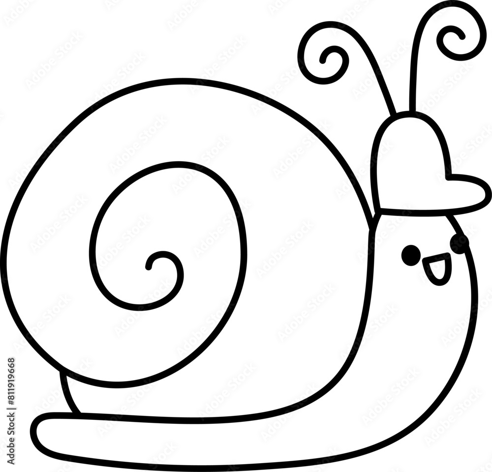 Vector black and white snail in hard hat. Construction site worker line illustration or coloring page for kids. Funny builder insect character. Cute animal repairmen icon. Vector black and white snail in hard hat. Construction site worker line illustration or coloring page for kids. Funny builder insect character. Cute animal repairmen icon.