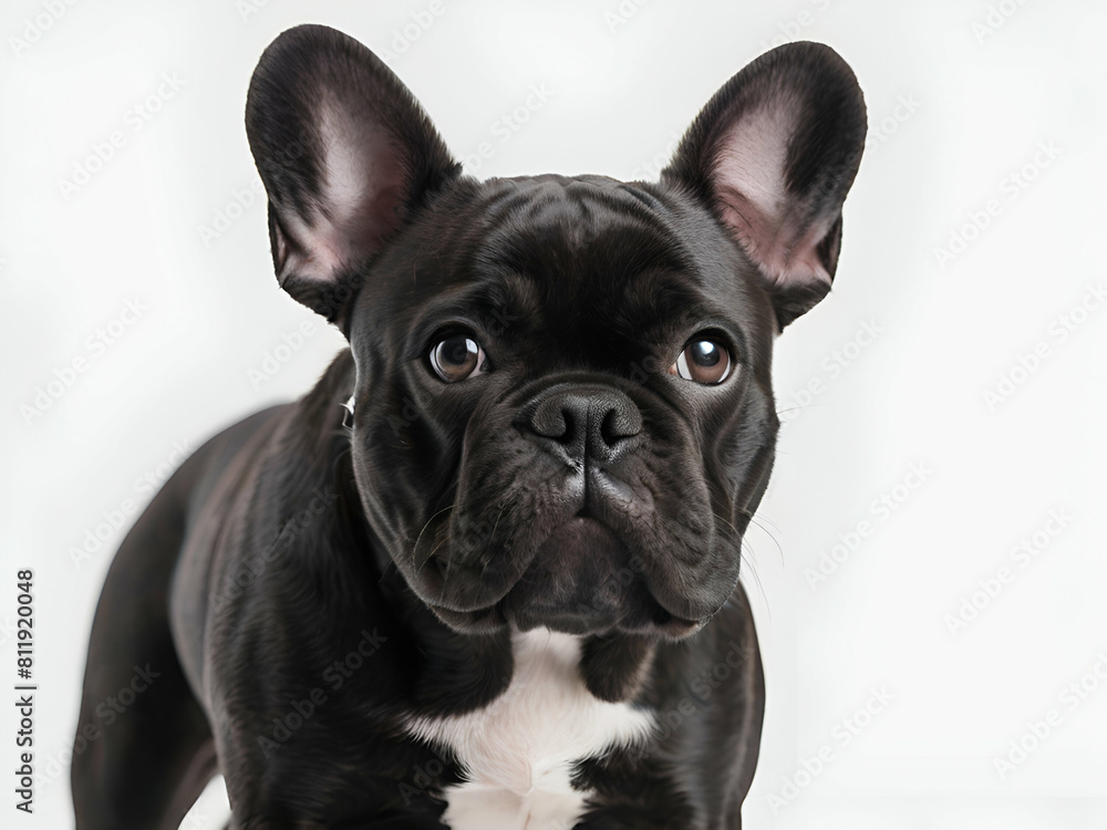 Fototapeta premium french bulldog portrait on white background