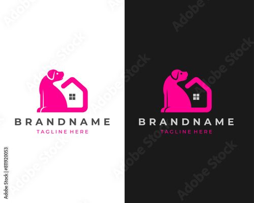 simple house and dog logo