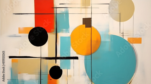 Artistic hand painted abstract geometric dots decoration painting