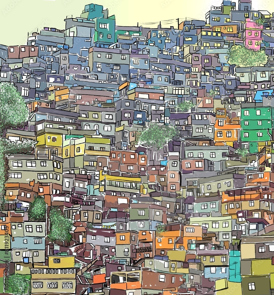 view, favela, comunidade, arquitetura,  cultura, cidade