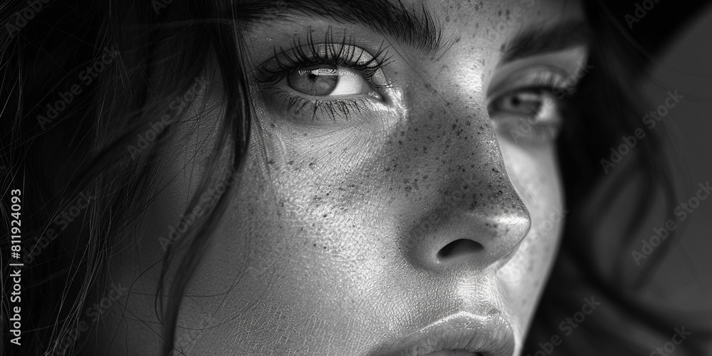 Black and white woman portrait Black and white woman portrait