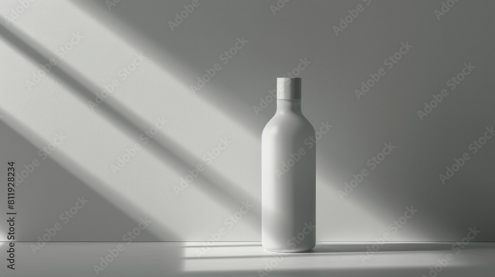 A white bottle is placed on top of a table A white bottle is placed on top of a table