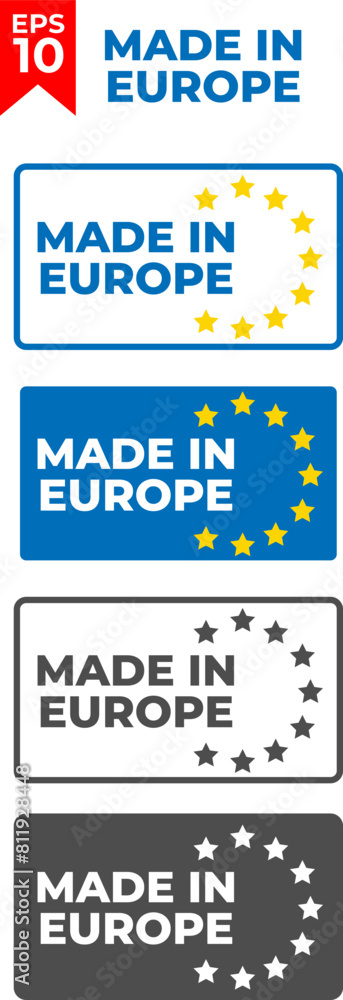 Obraz premium Made in European Union labels, badges and stickers
