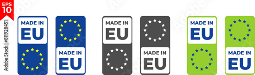 Made in European Union labels, badges and stickers