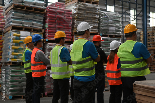 Rear view of diverse groups of labor protesting in the workplace, Strikes of workers, Demanding labor rights and welfare of workers, National Labor Day concept