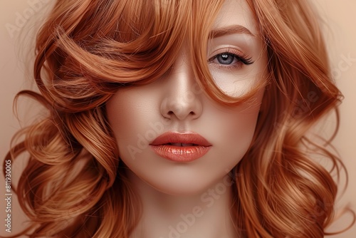 Trendy design and stylish hair wig isolated against a background. Generative Ai © Abu