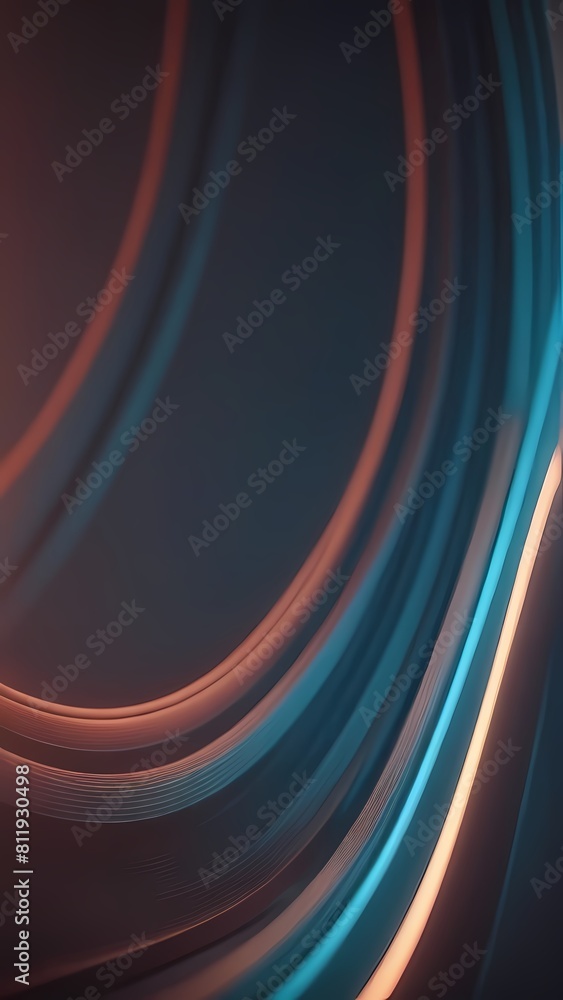 Fototapeta premium 3d rendering. Abstract curved lines. Generative AI, Generative, AI