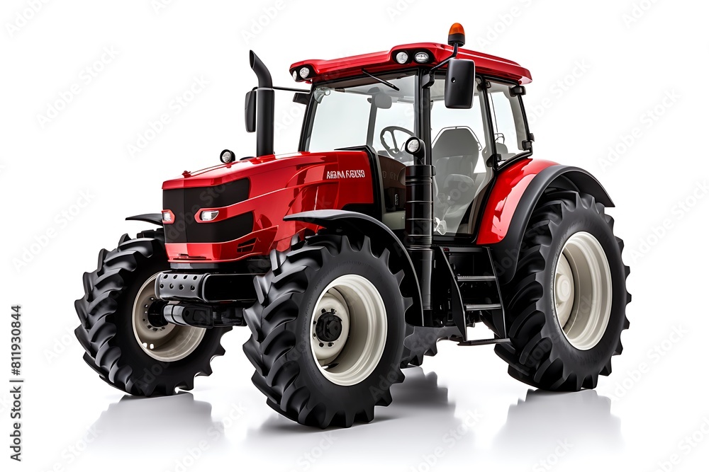 Modern tractor isolated on white background. 3d rendering image with clipping path Modern tractor isolated on white background. 3d rendering image with clipping path