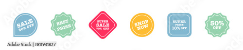 Sale tags collection. Sale quality tags and labels. Shopping badges. Vector illustration