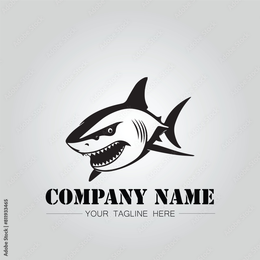 Shark silhouette illustration design for company logo vector image on the white background Shark silhouette illustration design for company logo vector image on the white background
