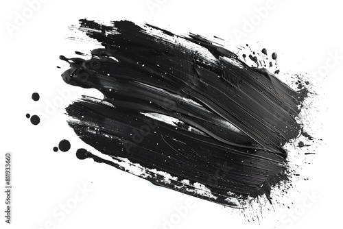 Splash paint with black abstract paintbrush strokes. Generative Ai