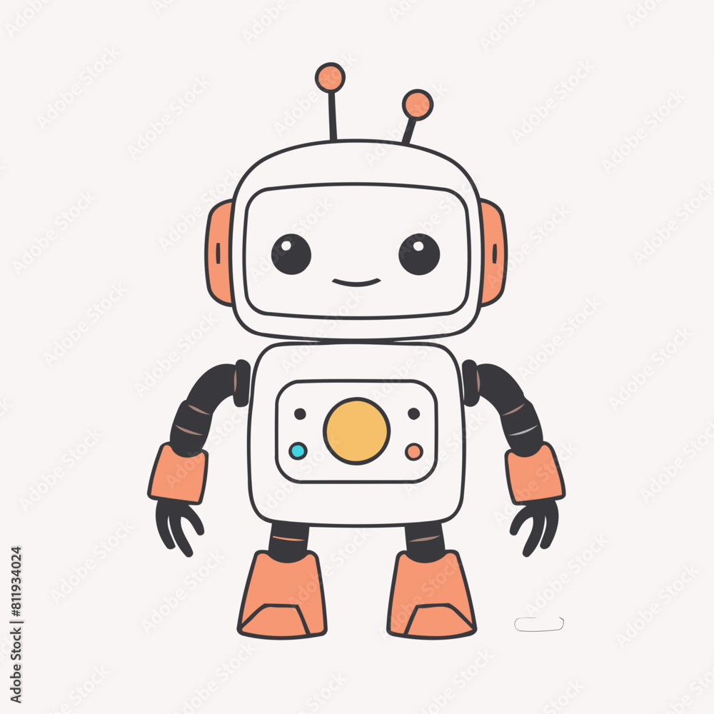 Vector illustration of a lovable Robot for children's picture books Vector illustration of a lovable Robot for children's picture books