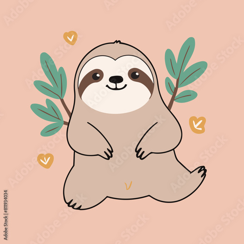 Cute Sloth for kids vector illustration