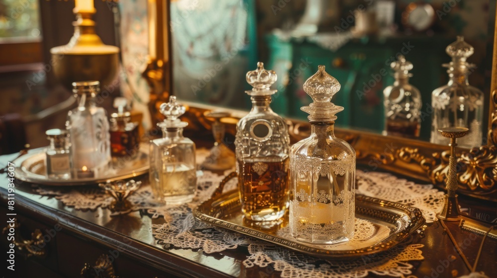 A table covered in various bottles of liquor