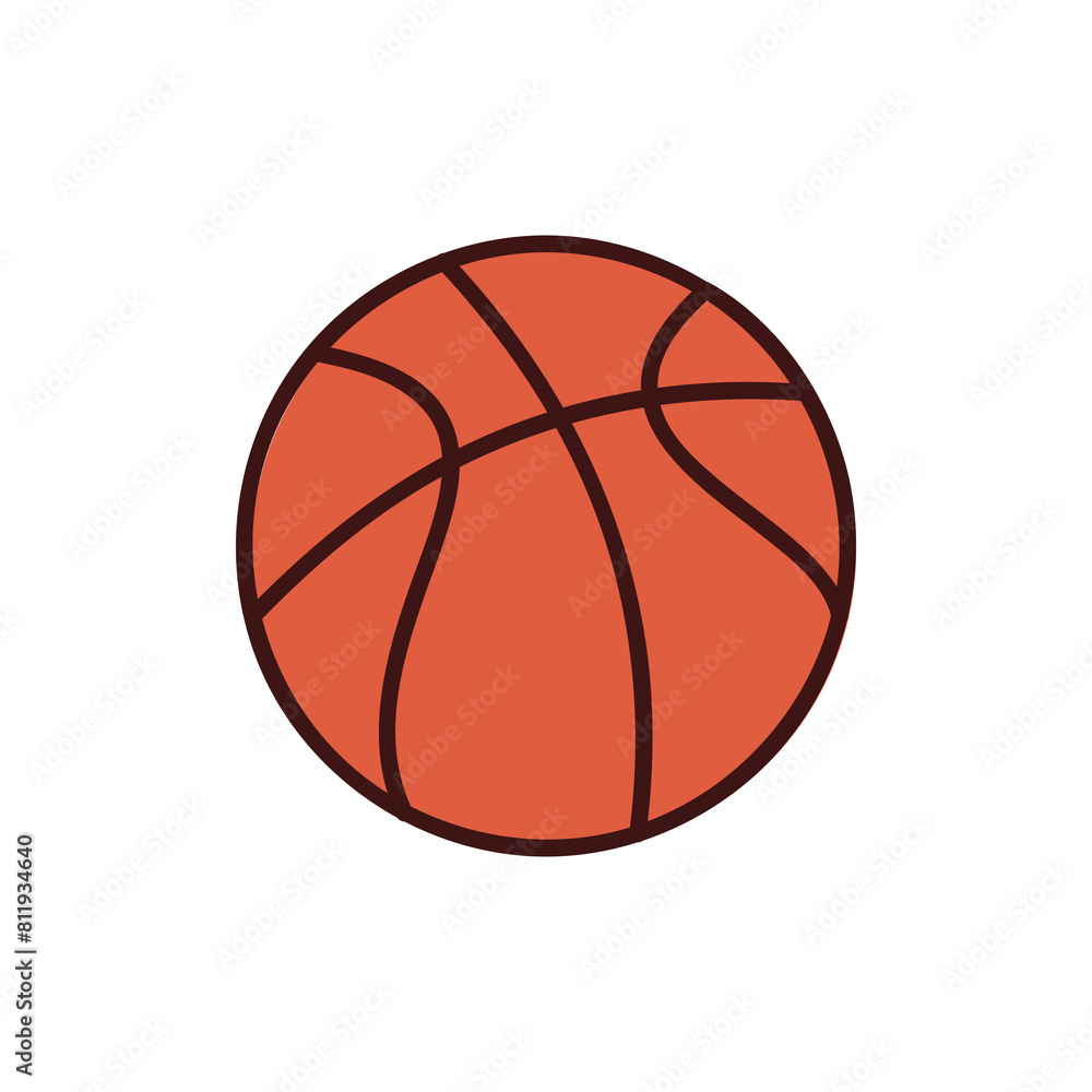 Basketball icon on transparent background.