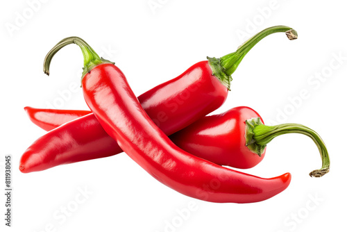 Red hot chili pepper isolated on  transparent background