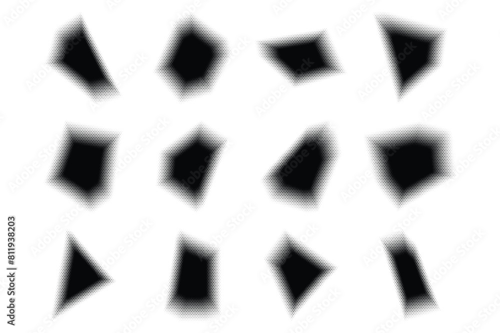 Halftone Hexagon Pattern, Reprographic Technique for Simulating Background Set Minimal Style Dynamic Wallpaper Halftone Hexagon Pattern, Reprographic Technique for Simulating Background Set Minimal Style Dynamic Wallpaper